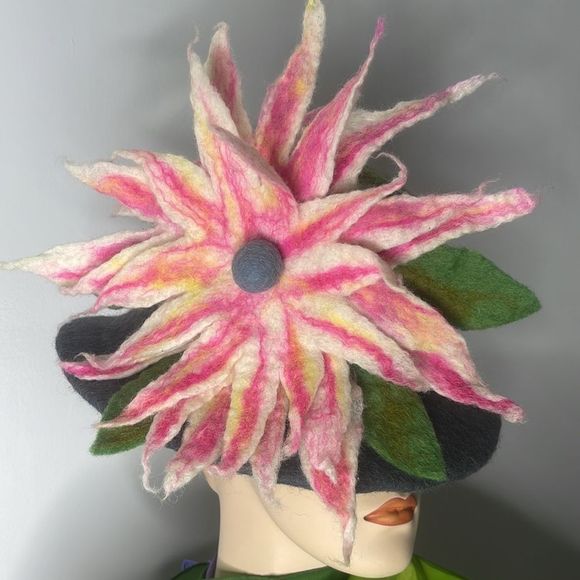 Felt Floral Statement Hat